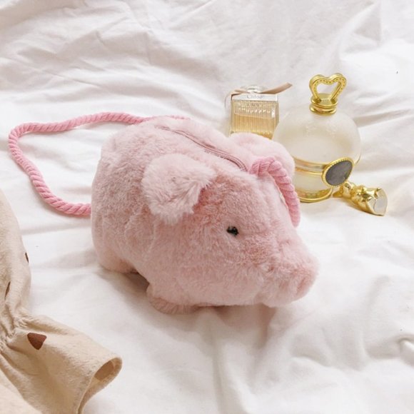 zara fuzzy pig crossbody bag